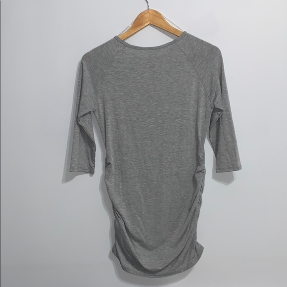 Pink Blush Maternity Ruched Gray Stretchy Top NWT Medium​ - Picture 6 of 9